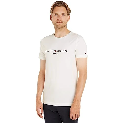 Offre limitée : Tommy Hilfiger T-Shirt Manches Courtes Homme Core Tommy Logo Col Ras-du-Cou de 49.59 EUR à 29.26 EUR (remise 41%)