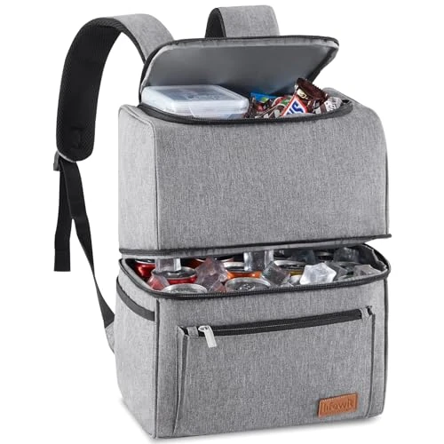 Oferta limitowana: Lifewit 21l 30-puszek Izolowana Torba Chłodząca Plecak Termiczny Torba Na Lunch, Torba Szczelna Podwójna Plecak chłodzący Na Żywność Dla Mężczyzn Kobiet Matek Na Lunch/piknik/zakupy/podróż, Szary z 79.99 zł na 79.99 zł (oszczędź 0.00%)
