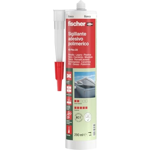 Offerta a tempo: Fischer KD FLEX 20, Sigillante Adesivo Polimerico per Giunti e Incollaggi, Resistente a UV e Umidità, Verniciabile, 290 ml Bianco, 545167 - 49% da 14.90 € a 7.62 €