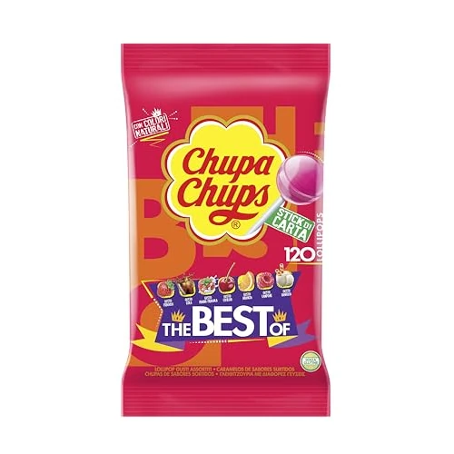 Offerta a tempo: Chupa Chups The Best Of, Lollipop, Gusto Frutti Assortiti, Busta da 120 Lecca Lecca, Ottime da condividere con Amici, Regalo Fine Festa - 28% da 24.80 € a 17.89 €