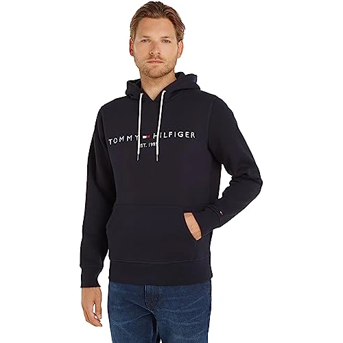 Limited-time offer: Tommy Hilfiger Men’s Core Tommy Logo Hoodie, Blue (Sky Captain), L from 110.00 GBP to 61.92 GBP (save 44%)