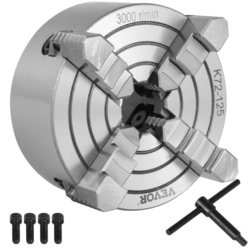 Offerta a tempo: Mophorn Mandrino per Tornio Indipendente a 4 Griffe K72-125 - 5 Pollici 125 mm - Mandibola Reversibile per Metallo - Accessori per Macchina - 17% da 64.90 € a 53.90 €