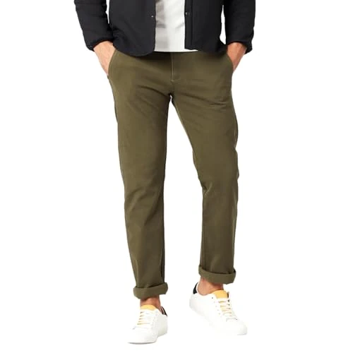 Offerta a tempo: Dockers Slim Fit Ultimate Chino Pants, Pantaloni Casual Uomo, Army Olive, 28W / 32L - 50% da 99.95 € a 49.84 €