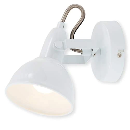 Oferta limitada: BRILONER - Lámpara de pared, diseño industrial/retro, iluminación de salón clásica, E14, máx. 40 W, 15.6 x 10 x 15.6 cm, color Blanco, aplique pared interior, lampara de pared, aplique pared de 16.95 EUR a 16.95 EUR (ahorro 0%)