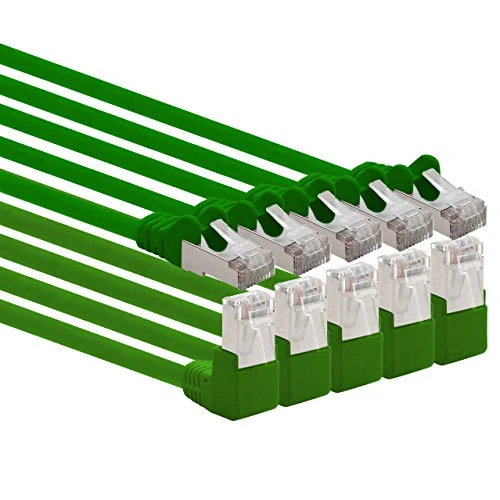 Tijdelijke aanbieding: 1aTTack.de 10m CAT6 LAN-netwerkkabel RJ45 90° hoek, 5 stuks - groen van 45.25 € naar 45.25 € (0.00% korting)