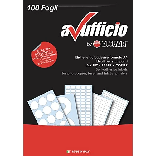 Alevar 800 Adhesive Labels with Margins, Size 105 x 72 mm, 8 White Labels per Sheet, Pack of 100 A4 Sheets