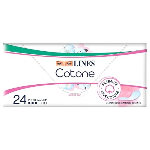 Offerta a tempo: LINES COTONE SALVASLIP, assorbenti e proteggislip per piccole perdite, filtrante in cotone, delicato sulla pelle, ipoallergenico - 31% da 2.88 € a 1.99 €