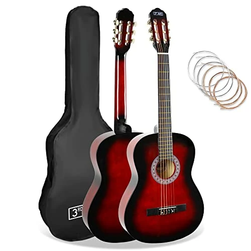 Offerta a tempo: 3rd Avenue Pacchetto Per Principianti Con Corde In Nylon Spagnole Per Chitarra Classica Da 3/4 Per Bambini - 6 Mesi Di Lezioni Gratuite, Borsa E Corde - Rosso - 24% da 61.70 € a 46.79 €