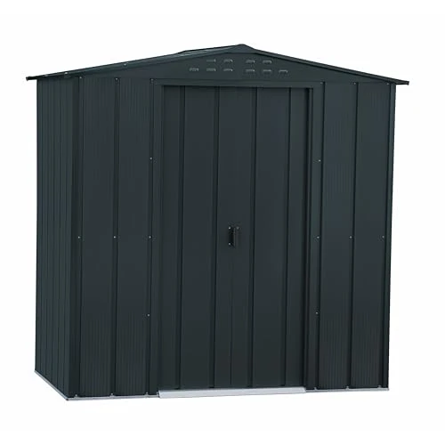 Limited-time offer: Duramax Garden Shed 6 x 4, for Outdoors, Made of Hot-Dipped Galvanised Steel, Robust Reinforced Roof, Maintenance Free and Weather Resistant, Anthracite from 251.88 GBP to 244.43 GBP (save 3%)