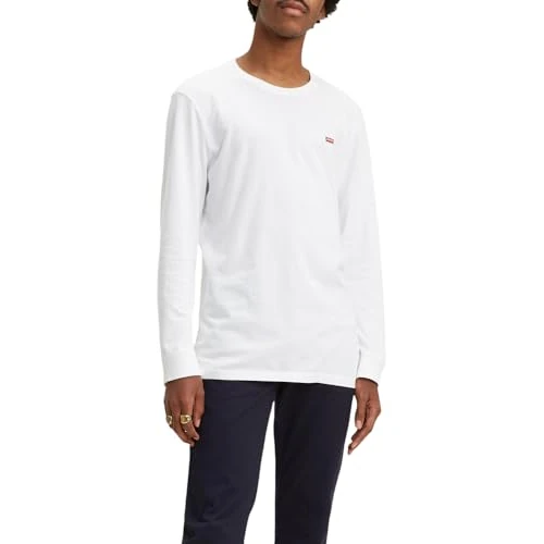 Offerta a tempo: Levi's Long-Sleeve Original Housemark Tee, Uomo, Cotton + Patch White, XL - 11% da 35.00 € a 30.99 €