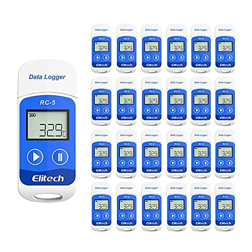 Offerta a tempo: Elitech RC-5 25 Pezzi Data Logger Temperatura Registratore di Dati Digitale con USB 32000 Punti Alta Precisione - 0.00% da 499.99 € a 499.99 €