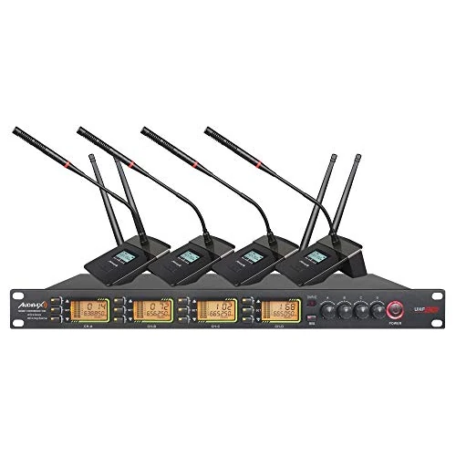 Offerta a tempo: Audibax Sidney Conference 1000 - Sistema per Conferenze Wireless - Microfoni Wireless per Riunioni - Ricevitore con 4 Microfoni a Connessione Remota - Microfoni con Pulsante di Azione Vocale - 0.00% da 369.99 € a 369.99 €