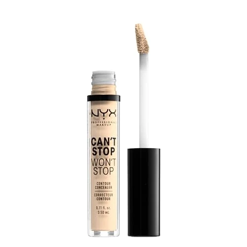 Offerta a tempo: NYX Professional Makeup Correttore Can't Stop Won't Stop, Correttore Viso Liquido, Adatto a Tutti gli Incarnati, Pale, Confezione da 1 - 33% da 8.90 € a 6.00 €