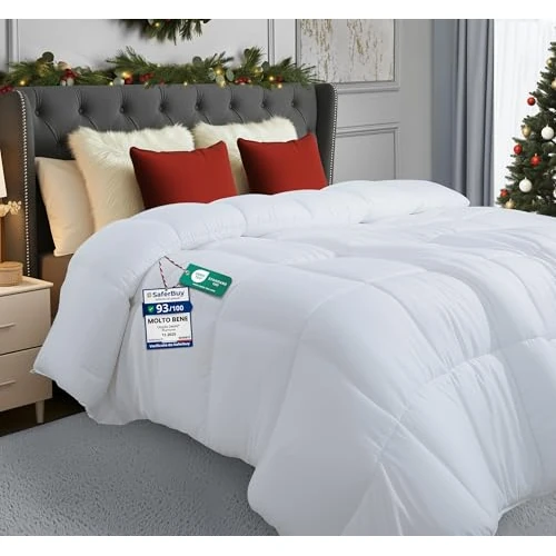 Utopia Bedding Bettdecke Einleger Weiß - Gesteppter Deckbett mit Eckfächern - 50% Plüsch Silikon Fiberfil (Weiß, 220 x 230 cm)