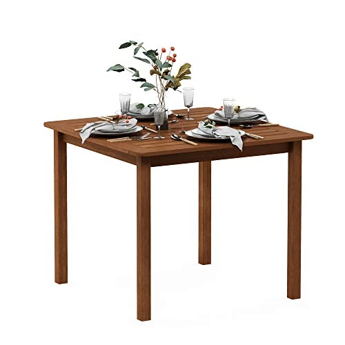 Limited-time offer: Furinno FG18006 Tioman Hardwood Patio Furniture Square Table with Umbrella Hole, Natural, 35.4"D x 35.4"W x 29.2"H from $83.69 to $42.67 (save 49.01%)