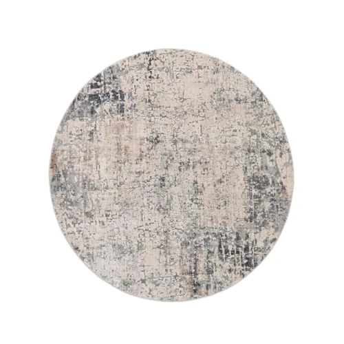 RugVista Atlas, Dywan, Dywany nowoczesne, Ø 200 cm, Okrągły, Wysoki, Pokój dzienny, Jadalnia, Sypialnia, Czyścić wyłącznie chemicznie, oeko_tex_100, Szary/Beżowy