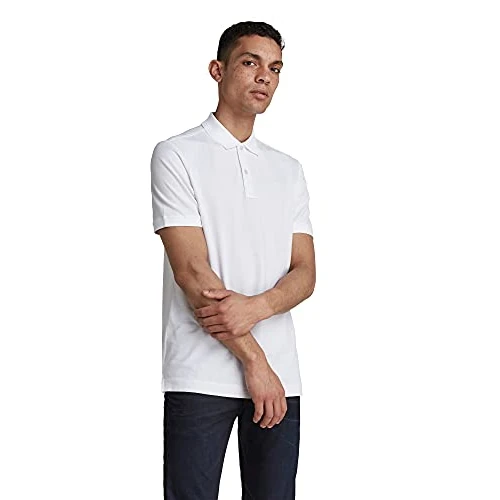 Offerta a tempo: G-STAR Uomo Dunda Slim Polo, Bianco (white D11595-5864-110), XS - 50% da 59.95 € a 29.97 €