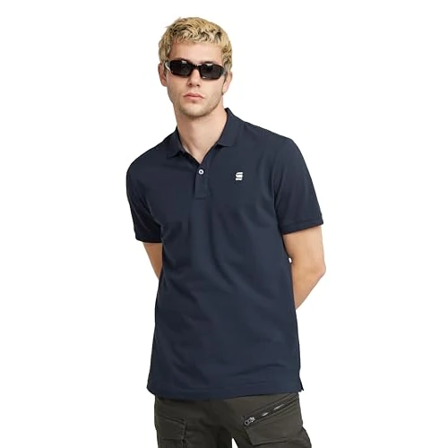 Offre limitée : G-STAR Homme Polo Dunda Overdyed Slim, Bleu (sartho blue D11595-5864-6067), L de 59.95 € à 34.17 € (43% de remise)