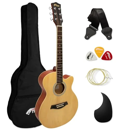 Limited-time offer: Tiger ACG1-NT34 Acoustic Guitar with Steel Strings – 3/4 Size – Natural from 79.99 £ to 79.99 £ (save 0.00%)