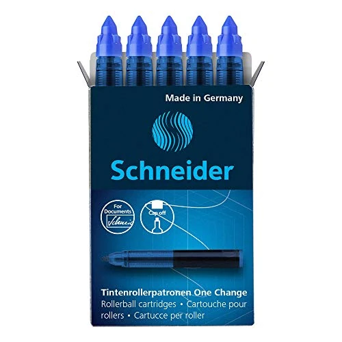 Offerta a tempo: Schneider One Change Cartucce per Penna Roller, Blu, Confezione da 5 Pezzi - 15% da 7.26 € a 6.18 €