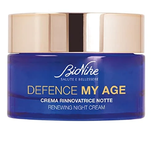 Offerta a tempo: Bionike Defence My Age - Crema Rinnovatrice Viso Notte Anti Age con Burro di Karitè, Nutre e Rafforza la Pelle, Contrasta Secchezza e Invecchiamento, Dona Tonicità e Luminosità, 50 ml - 20% da 27.90 € a 22.39 €