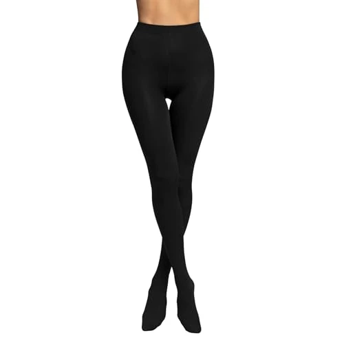 POMPEA Women's Cl Micropolar Tights, 30 den, Black, L