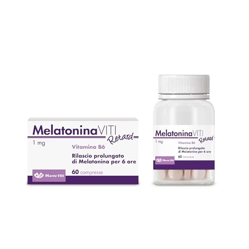 Offerta a tempo: Melatonina Viti Retard - Integratore per il Sonno, Confezione da 60 Compresse, con Melatonina e Vitamina B6, Migliora la Qualità del Sonno - 24% da 7.80 € a 5.90 €