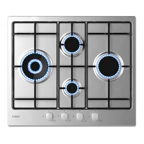 Offerta a tempo: Candy Idea Piano Cottura a Gas 4 Fuochi, Bruciatore Doppia Corona 4000W, Griglie Smaltate Lavabili in Lavastoviglie, Acciaio Inox, Sicurezza Gas, AxLxP 0,8x59,5x51 cm - CHW6D4WX - 16% da 149.00 € a 125.00 €