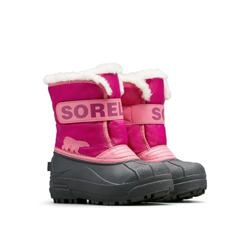 Limited-time offer: Sorel Unisex Kids Kids Snow Commander Winter Boots, Red Tropic Pink X Deep Blush Children, 12 UK from 65.00 £ to 38.50 £ (save 41%)