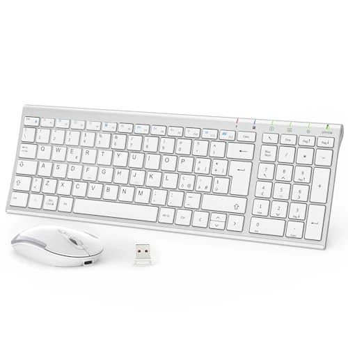 Offre limitée : iClever Clavier et souris sans fil portable 2,4 G, rechargeable clavier sans fil USB, clavier ergonomique silencieux Design Taille régulière Mince connexion stable DPI réglable de 99.00 € à 99.00 € (0.00% de remise)