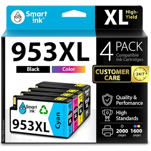 Tijdelijke aanbieding: Smart Ink Compatible inktcartridge voor HP 953XL 953 XL 4 Pack (BK & C/M/Y) voor Officejet Pro 7720 7730 7740 8210 8218 8710 8715 8718 8720 8725 8728 8730 8740 van 36.99 EUR naar 36.99 EUR (korting 0%)