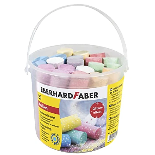 Zeitlich begrenztes Angebot: EBERHARD FABER 526520 - Straßenkreide Glitzer, 20er Eimer von 4.99 € auf 3.49 € (30% Rabatt)