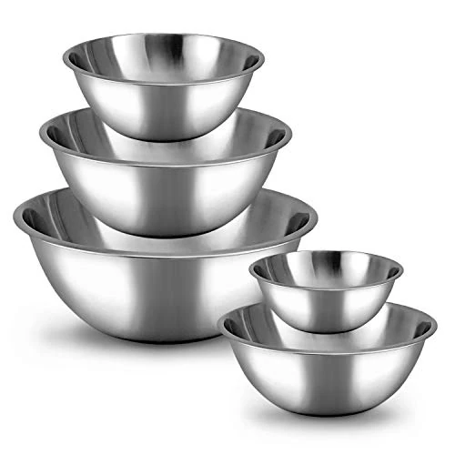 Offerta a tempo: WHYSKO Set di ciotole per la preparazione dei pasti, in acciaio inox, per casa, frigorifero e cucina, ecologiche, riutilizzabili, resistenti (argento) - 0.00% da 31.99 € a 31.99 €