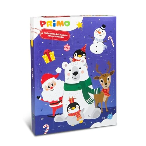 PRIMO - Kalendarz adwentowy 2026, 24 artykuły pa i szkolne + kod QR do pobierania kart artystycznych - markery, kredki woskowe, tempery, pasta modelująca do kreatywnego rękodzieła