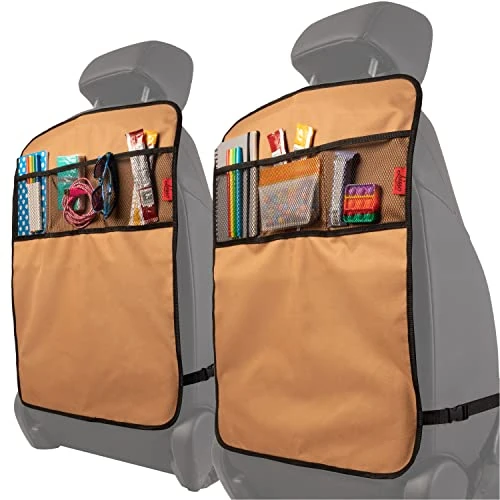 Offre limitée : Lusso Gear Tapis de protection Heavy Duty (Paquet De 2) - Protecteur De Siège Arrière, Résistant À L'Affaissement, Imperméable, 3 Poches De Rangement Renforcées, Tissu Premium (Beige) de 20.81 € à 20.81 € (0.00% de remise)