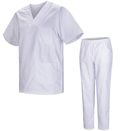 Offerta a tempo: MISEMIYA - Uniformi Unisex Set Camice – Uniforme Medica con Maglia e Pantaloni Uniformi Mediche Camice Uniformi sanitarie 817-8312-BLANCO - Small, Bianco - 33% da 29.99 € a 20.15 €