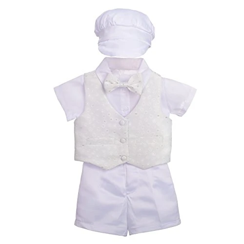 Oferta limitada: Lito Angels - Ropa Traje de Bautizo Bautismo para Bebe Niño con Gorro Capó Talla 9-12 Meses, Manga Corta, Blanco de 31.99 EUR a 31.99 EUR (ahorro 0%)