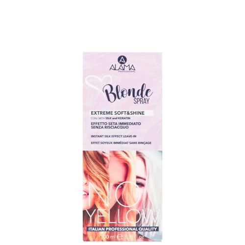 Alama Professional No Yellow Extreme Soft & Shine Leave-in spray, voor blond, grijs en gebleekt haar, 100 ml