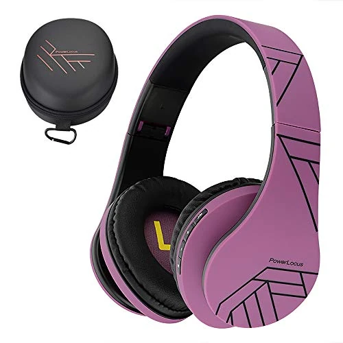 Zeitlich begrenztes Angebot: PowerLocus Bluetooth Over-Ear Kopfhörer, Kabellos Stereo Faltbare Kopfhörer Kabellose und Kabel-Kopfhörer mit Integriertem Mikrofon, Micro SD/TF, FM für Handys/iPad/Laptops & PC (Schwarz/Lila) von 26.99 € auf 26.99 € (0.00% Ra