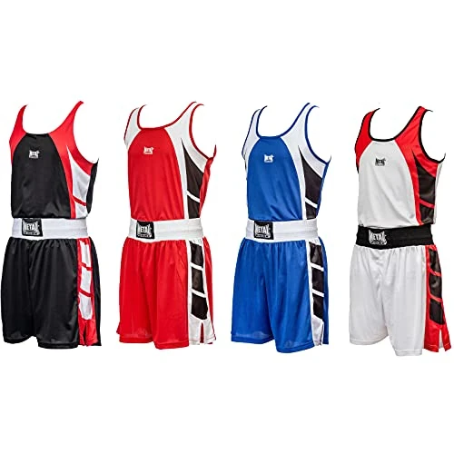 METAL BOXE Herren Ensemble Shorts-Débardeur Adultes Boxoutfit, Rouge, L