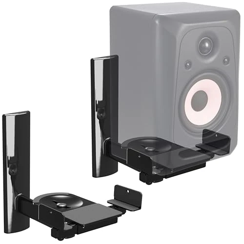 Offerta a tempo: RICOO Supporto altoparlanti parete LH023-B Girevole Inclinabile Braccio muro Wall Mount casse altoparlante WLAN airplay Speaker Nero 2 pezzi - 0.00% da 39.99 € a 39.99 €