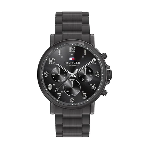 Tommy Hilfiger Mężczyźni Dressed Up Zegarek, Czarny, Ø 46 mm