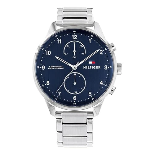Limited-time offer: Tommy Hilfiger Analogue Multifunction Quartz Watch for Men with Silver Stainless Steel Bracelet - 1791575 from 98.89 GBP to 98.89 GBP (save 0%)