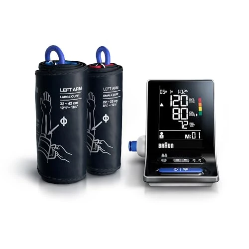 Offerta a tempo: Braun ExactFit 3 Misuratore della pressione sanguigna da braccio , Precisione clinicamente convalidata , Indicatore con codifica a colori , 2 misure di bracciale , Per uso domestico , BUA6150 - 30% da 68.49 € a 47.77 €
