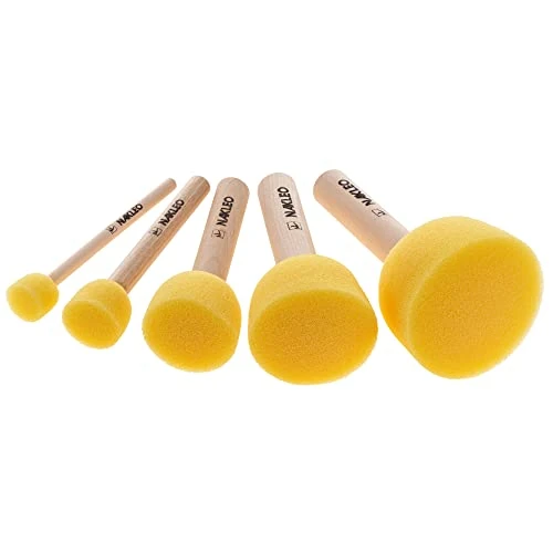 Zeitlich begrenztes Angebot: NAKLEO Schaumstoff Pinsel Set, 5 Stück Schwamm Pinsel Malerei 10, 20, 25, 40, 50mm, Holzgriff Schwämme zum Malen, Stupfpinsel für Schablone Handwerk Kunst, Farbe Wachs Kreide Acrylfarbe Werkzeug von 8.90 € auf 8.90 € (0.00% Ra