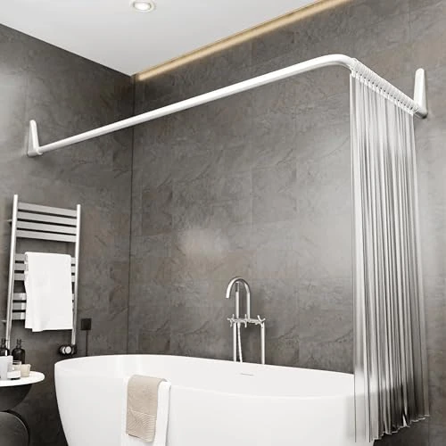 Limited-time offer: Erica L-Shaped Shower Curtain Rod for Bathtubs - White from 59.99 £ to 50.99 £ (save 15%)