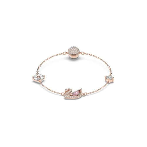 Limited-time offer: Swarovski Dazzling Swan Collection Women's Bracelet, Pink and White Crystals with Rose-Gold Tone Plated Chain, Magnetic Closure from $159.00 to $82.53 (save 48%)