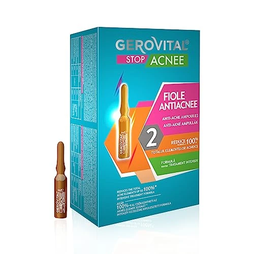 Tijdelijke aanbieding: Gerovital Stop Acnee Acne Behandelend Gezichtsserum, Bevat Salicylzuur en Niacinamide, Verwijdert Puistjes, Vermindert Talg en Littekens, 10 ampullen x 2 ml van 20.90 € naar 14.63 € (30% korting)