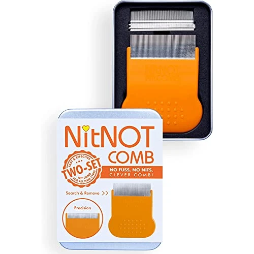 Tijdelijke aanbieding: NitNOT - Nit Comb Zoals Gezien Op Dragons Den, Hoofdluizen Behandeling voor elk type Haar, Precisie Kam 2 Hoofden, Beste van Luizen kammen voor Nit behandeling, Metalen Nit Comb voor Headlice, Professioneel Onderschreven van 16.55 €