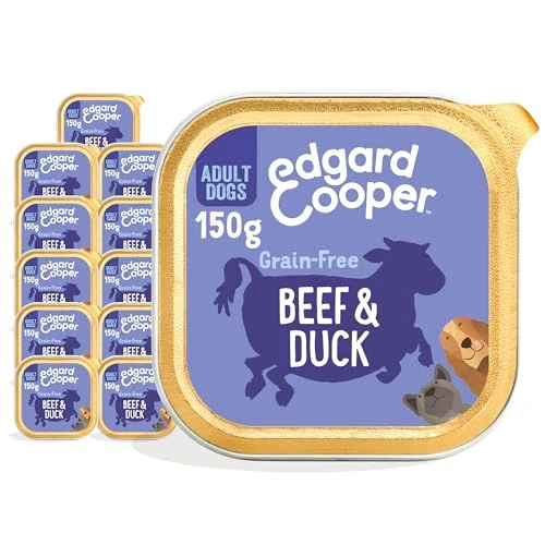 Offerta a tempo: Edgard & Cooper Cibo umido per cani, Adulti, (Manzo/Anatra, 150g x 11), umido cani, carne fresca e ingredienti naturali, senza cereali, ipoallergenico, senza zuccheri aggiunti - 0.00% da 21.89 € a 21.89 €